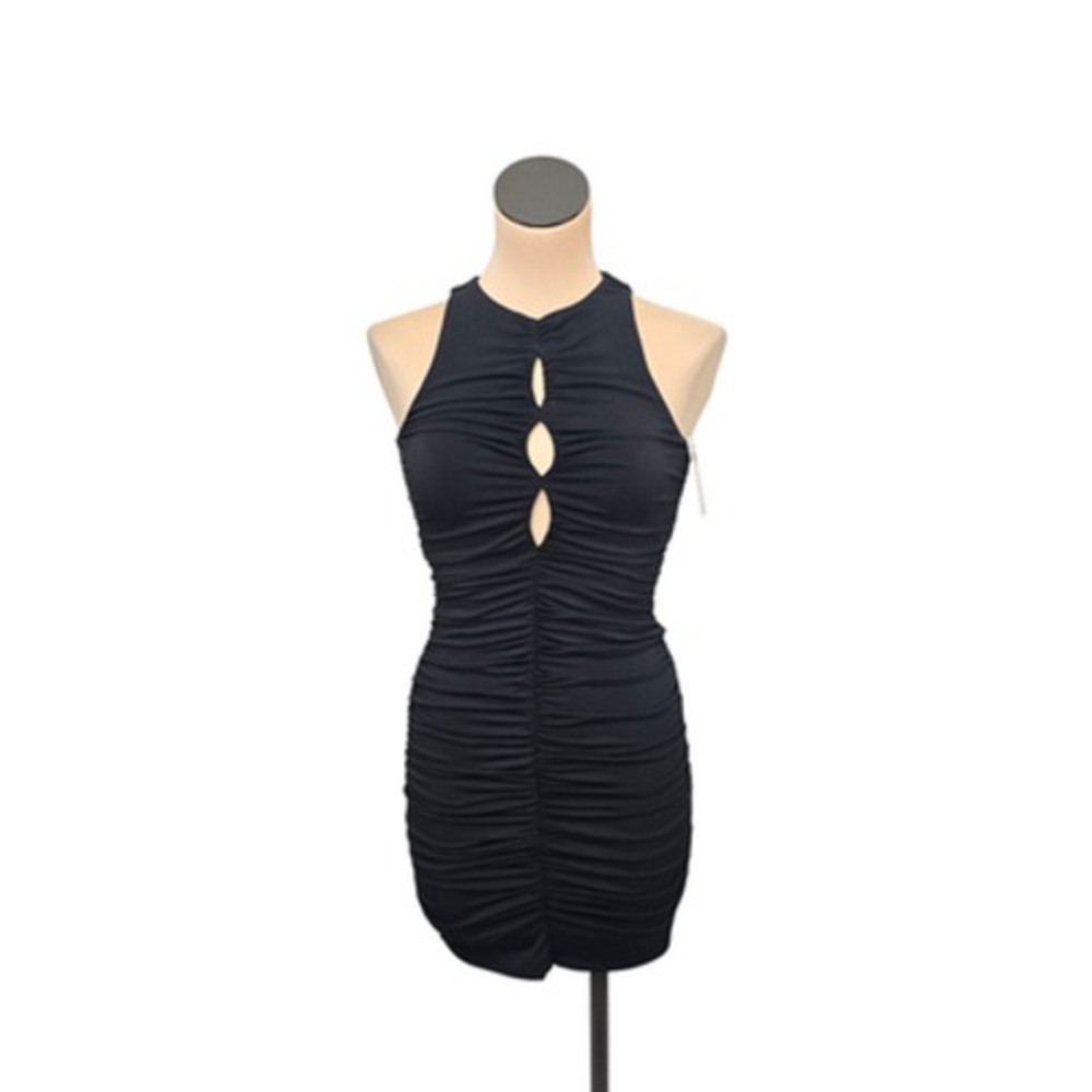 Abercrombie & Fitch Dress Womens‎ Small Black Ruched Cutout Bodycon Mini Party